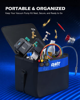 Orion Motor Tech next to hand tools showing compact size and jobsite portability benefit
