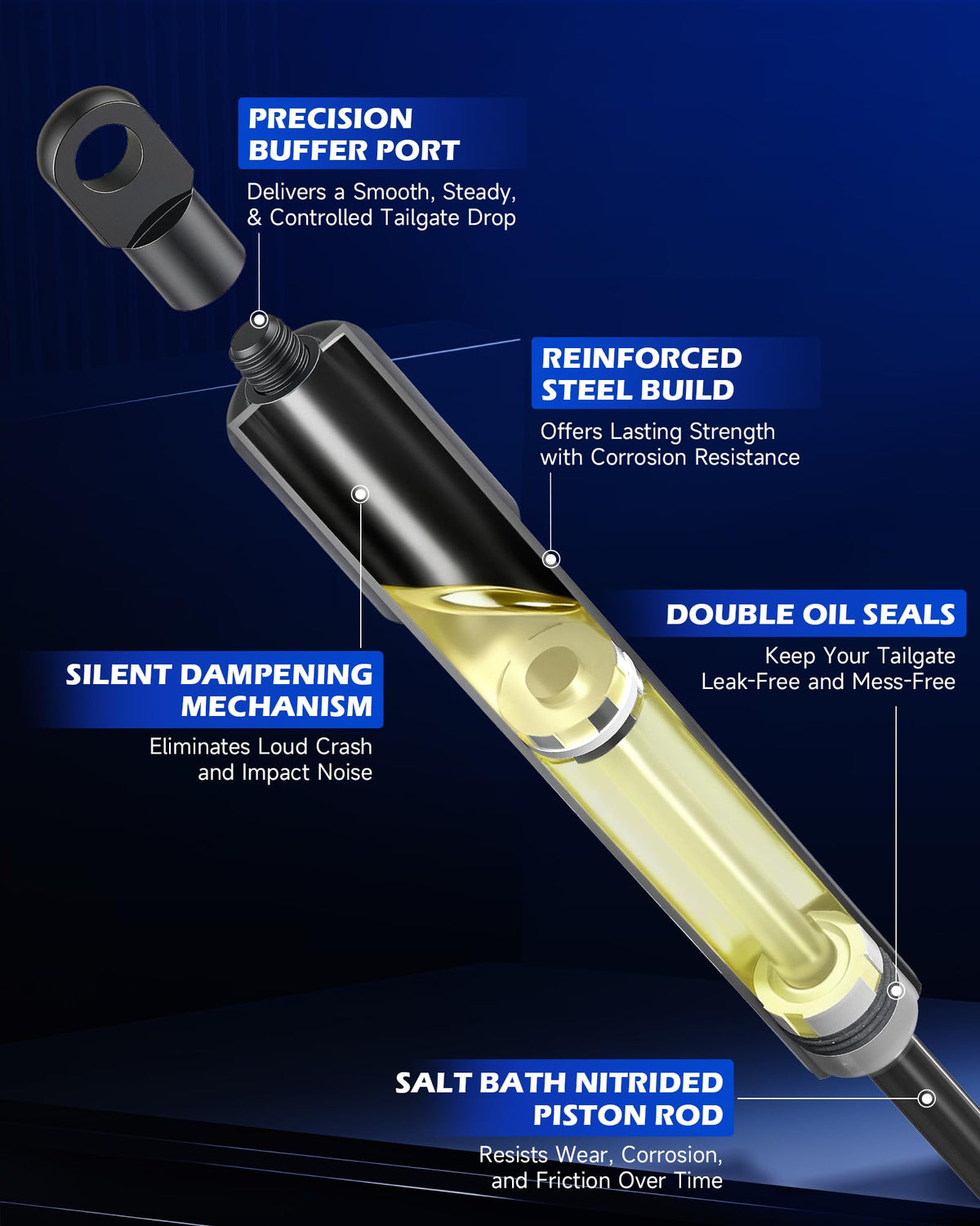 Orion Motor Tech damper beside ruler showing compact size and fit clarity