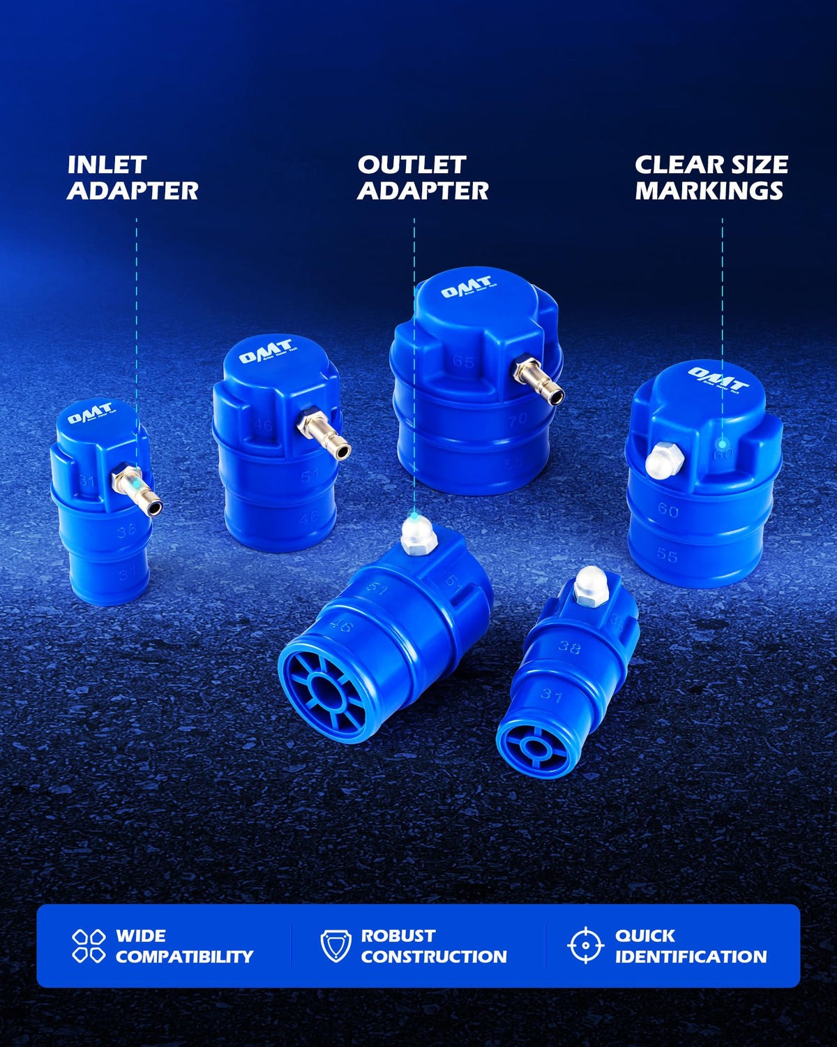 Orion Motor Tech smoke adapter detail for visible leak detection