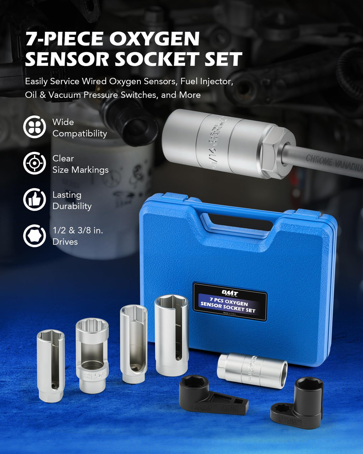Orion Motor Tech laser-etched socket sizes for quick identification and accurate fit