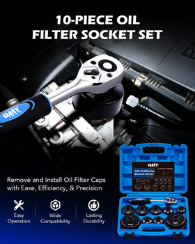 Orion Motor Tech sockets lined up by size for quick selection and organization