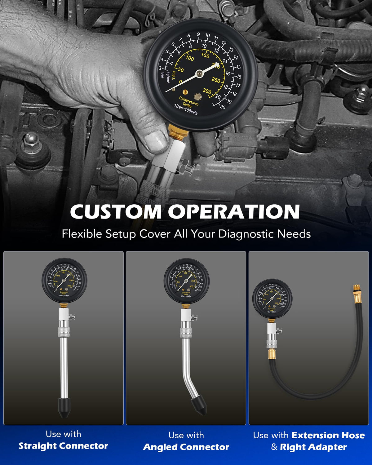 Orion Motor Tech spark plug tester connected to lead, helping fast ignition troubleshooting