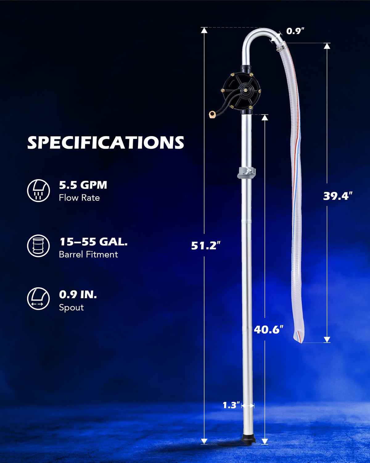 Orion Motor Tech 0.9-inch spout and valve detail enabling thicker oil flow