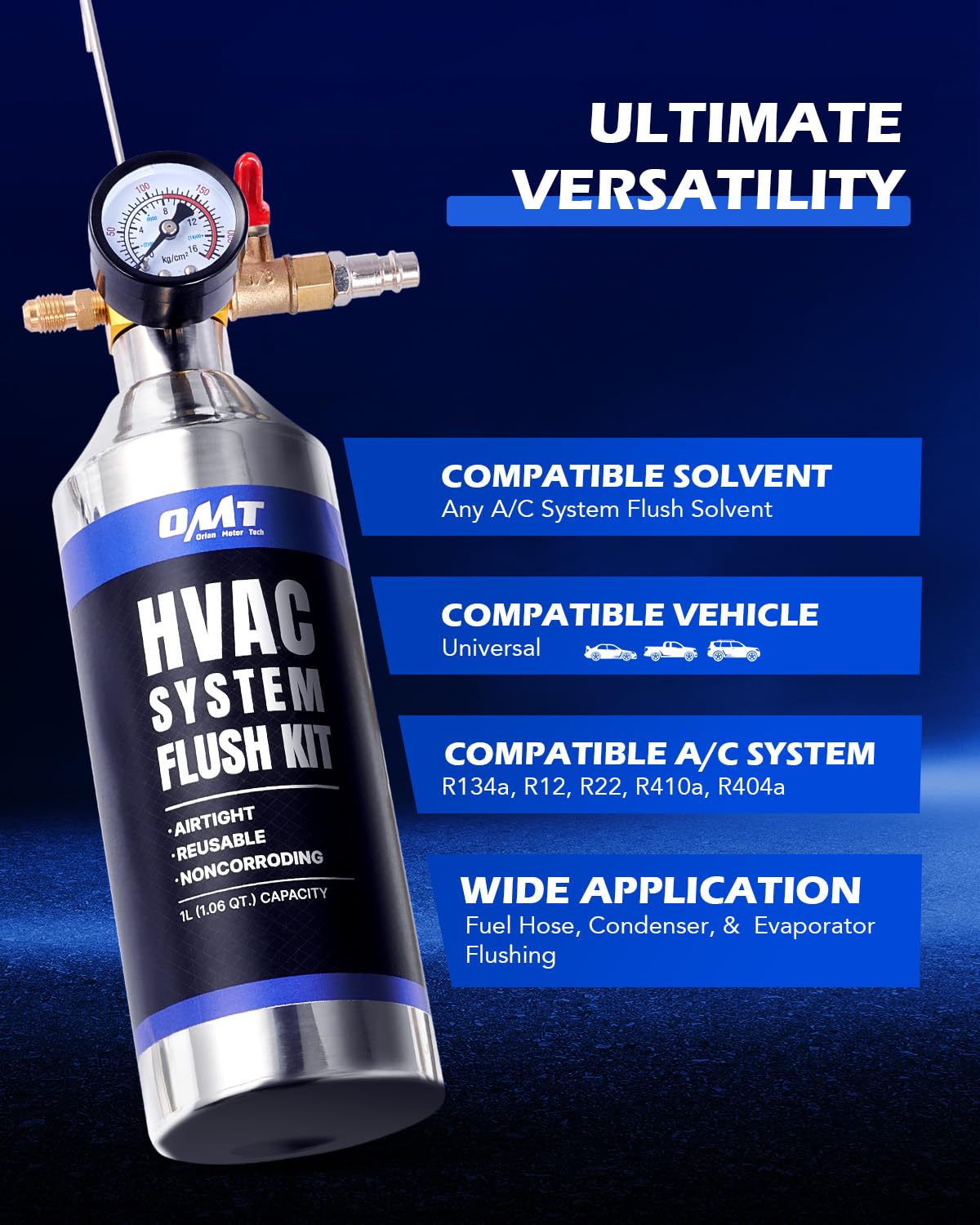 Orion Motor Tech high-performance spray head spraying solvent for thorough component cleaning