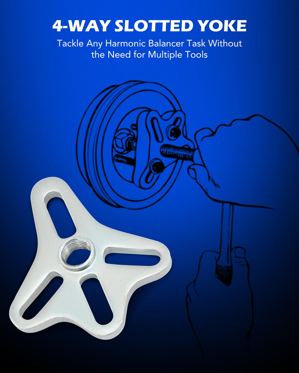 Orion Motor Tech steering wheel puller setup showing aligned center screw for damage-free removal
