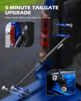 Orion Motor Tech installed on F-150 tailgate demonstrating slow, safe controlled descent