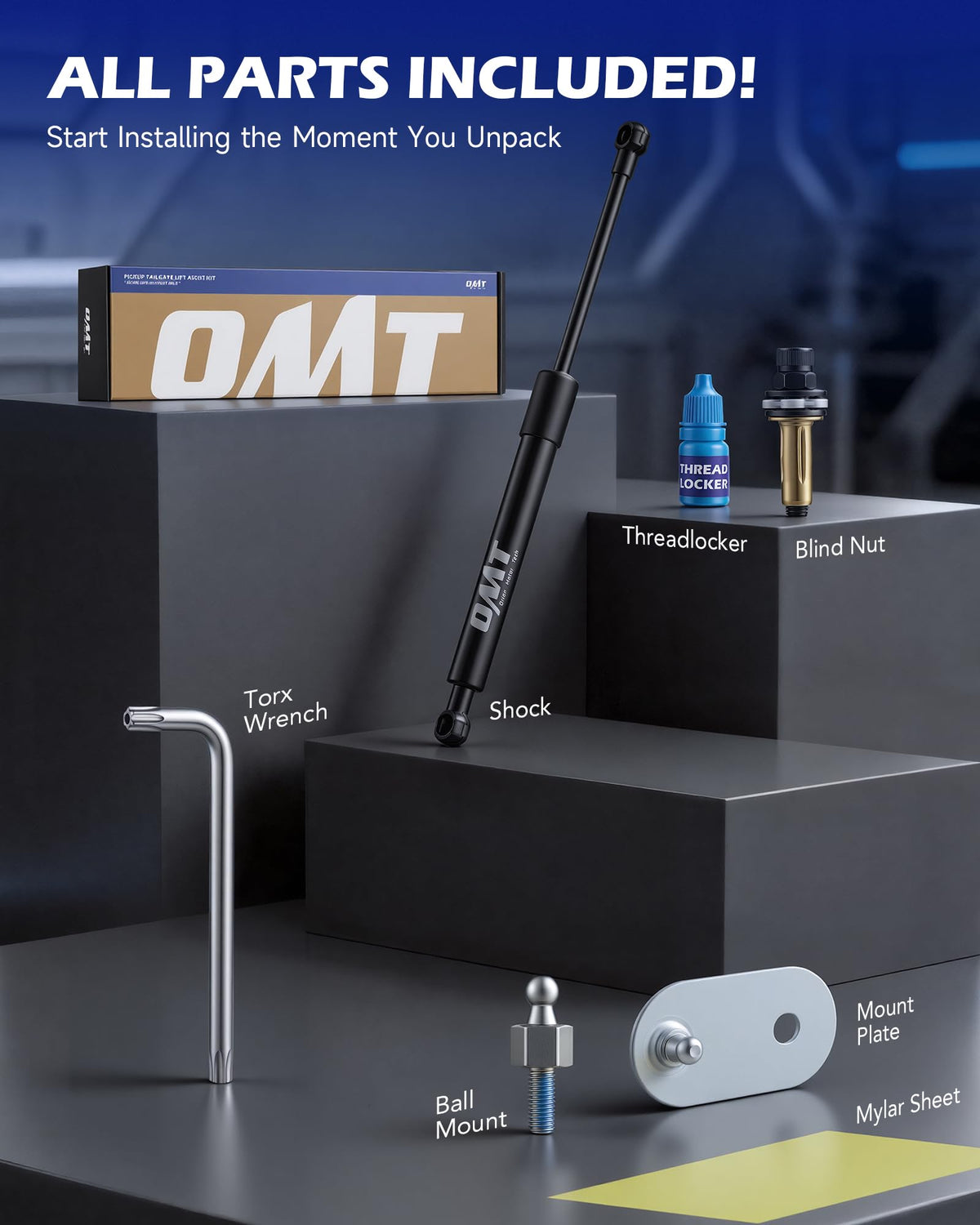Orion Motor Tech in a truck bed lifestyle scene showing easier tailgate use when hands are full benefit