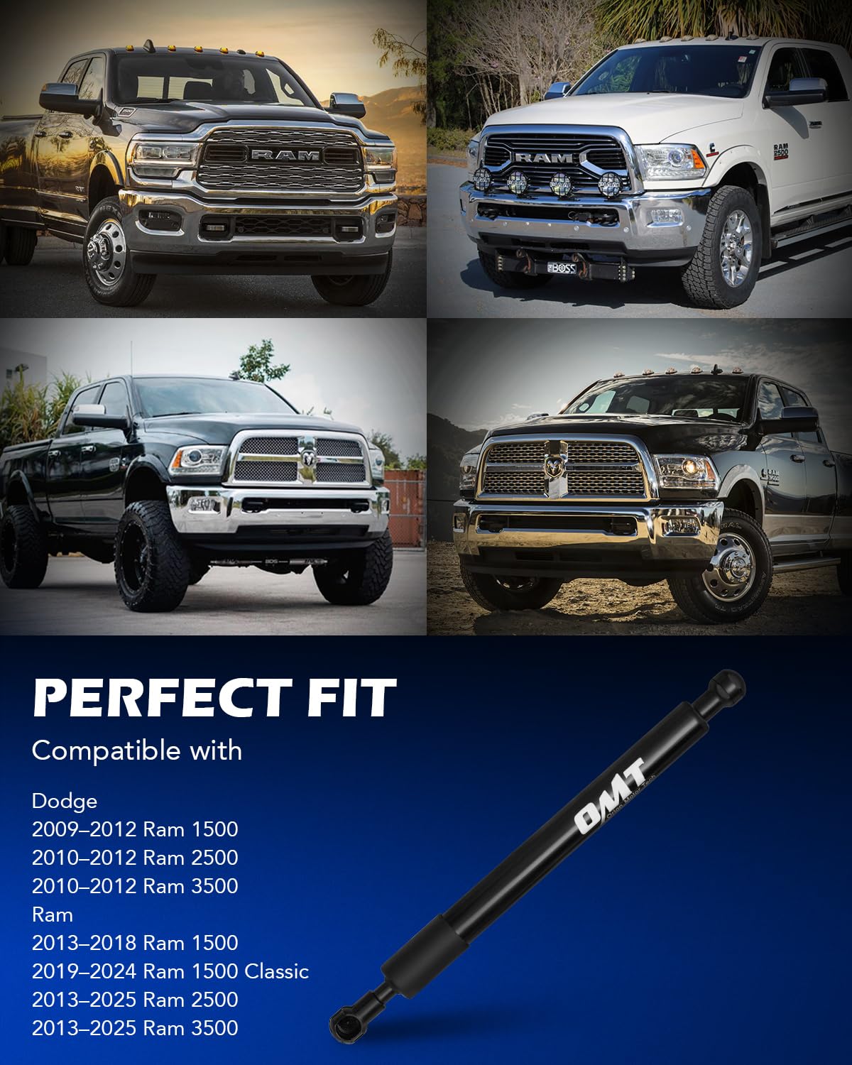Orion Motor Tech mounted on Ram tailgate demonstrating smooth controlled lowering benefit