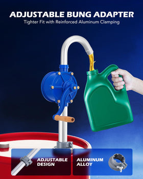 Orion Motor Tech close-up of telescoping suction tube for adjustable drum reach