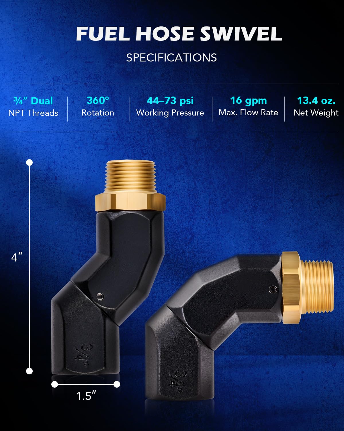 Orion Motor Tech close-up of 3/4" NPT threads ensuring precise, leak-resistant seal