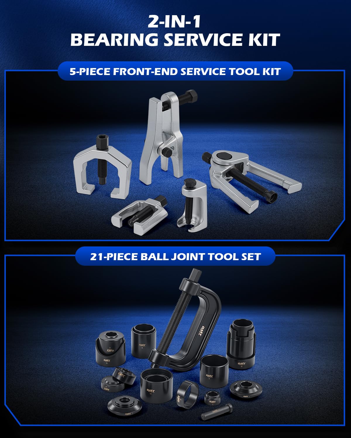 Orion Motor Tech tools array laid out to show included adapters and cups