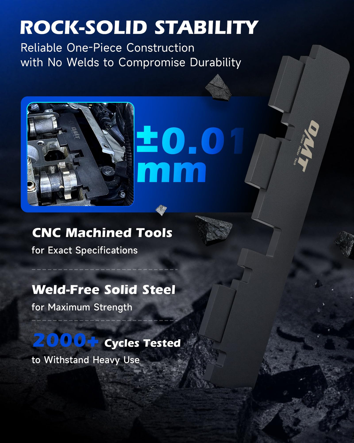 Orion Motor Tech tools seated in blow-molded case for secure transport and organized storage