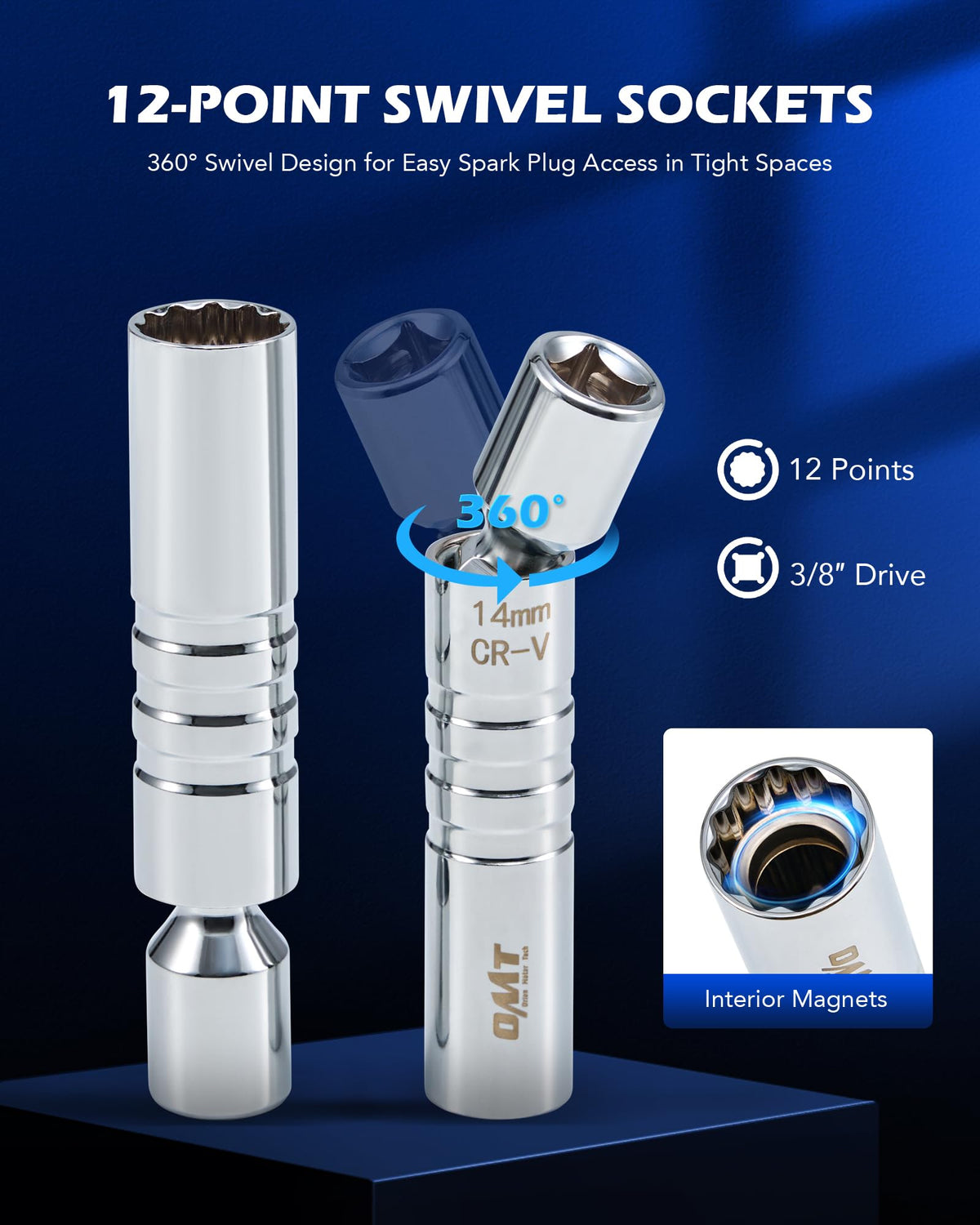 Orion Motor Tech universal joint and 10-inch extension enabling angled access