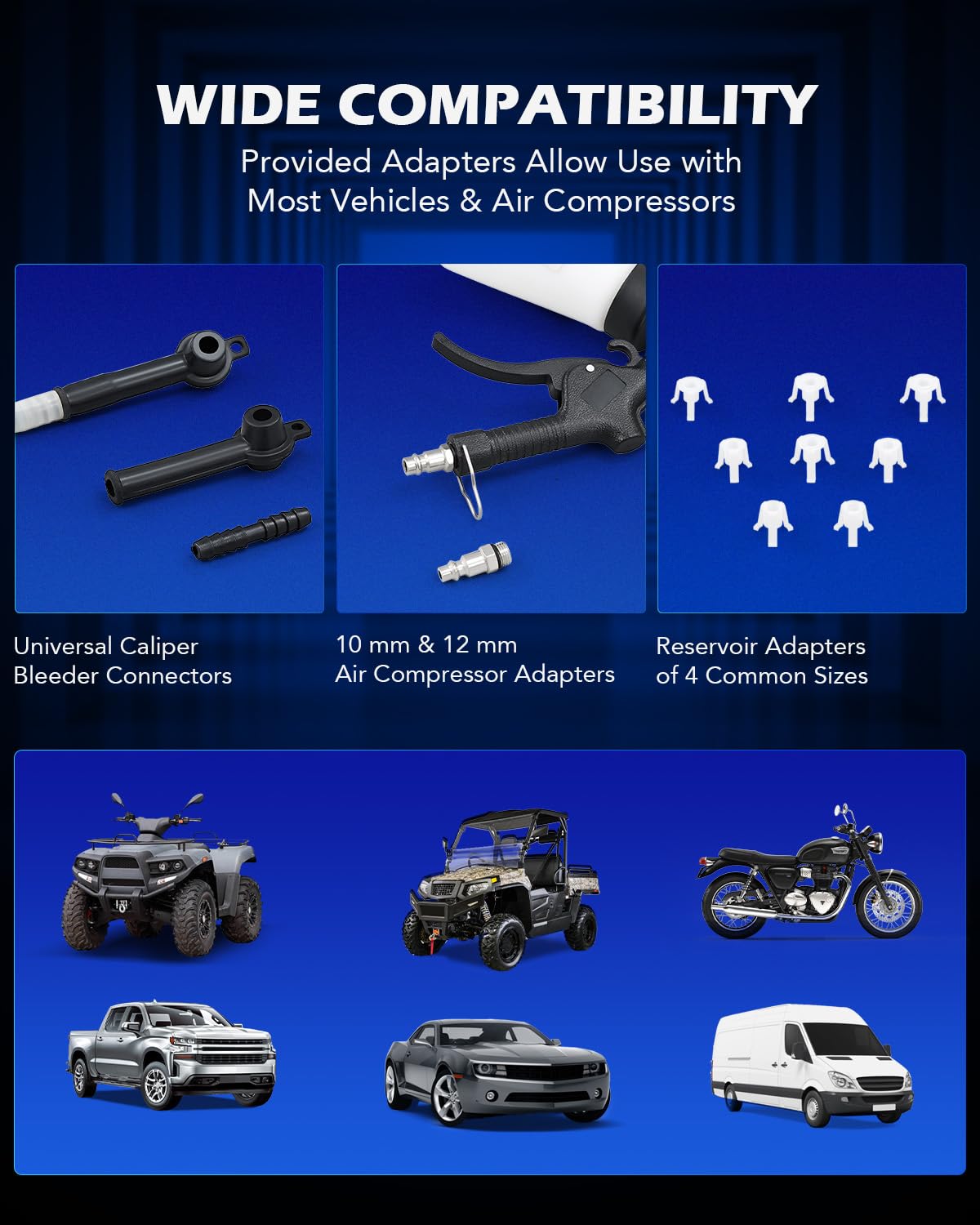 Orion Motor Tech adapter set laid out displaying multiple sizes for vehicle fitment
