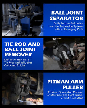 Orion Motor Tech ball joint separator detail highlighting robust construction and safe joint removal