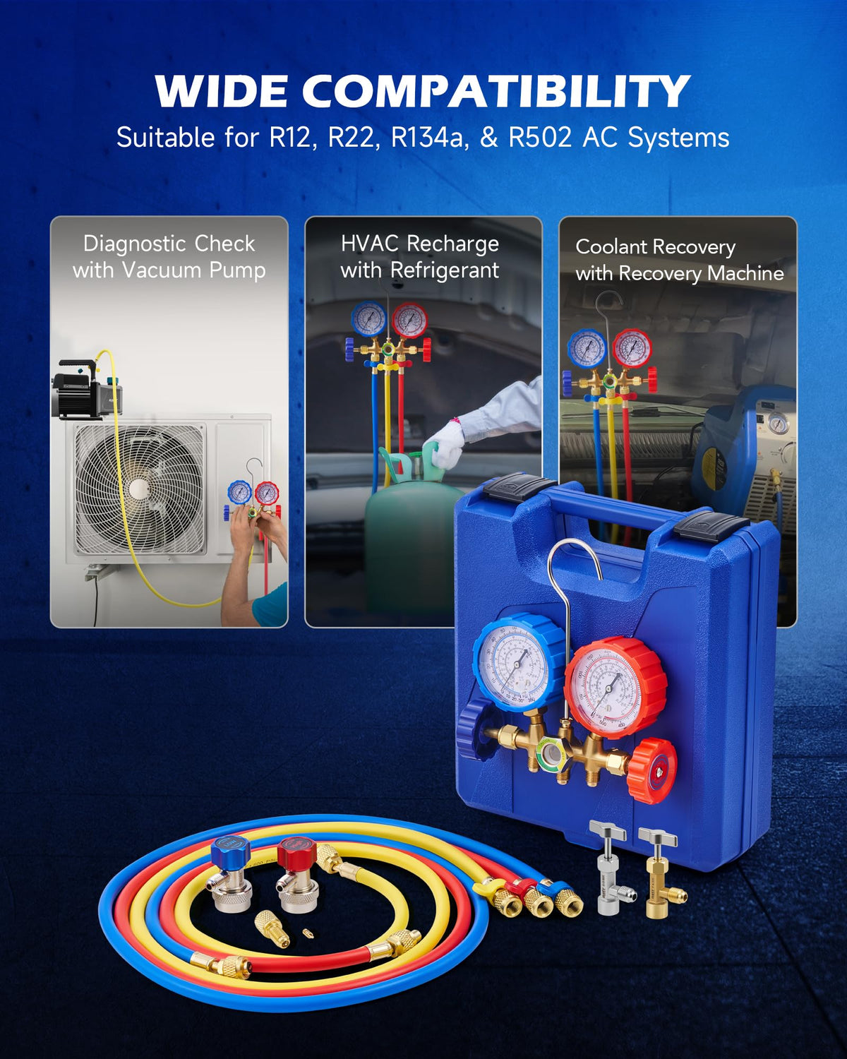 Orion Motor Tech can tap and adapter pictured for fast refrigerant can connection