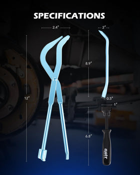 Orion Motor Tech dual-ended spring pliers detail showing notched and socket ends for leverage