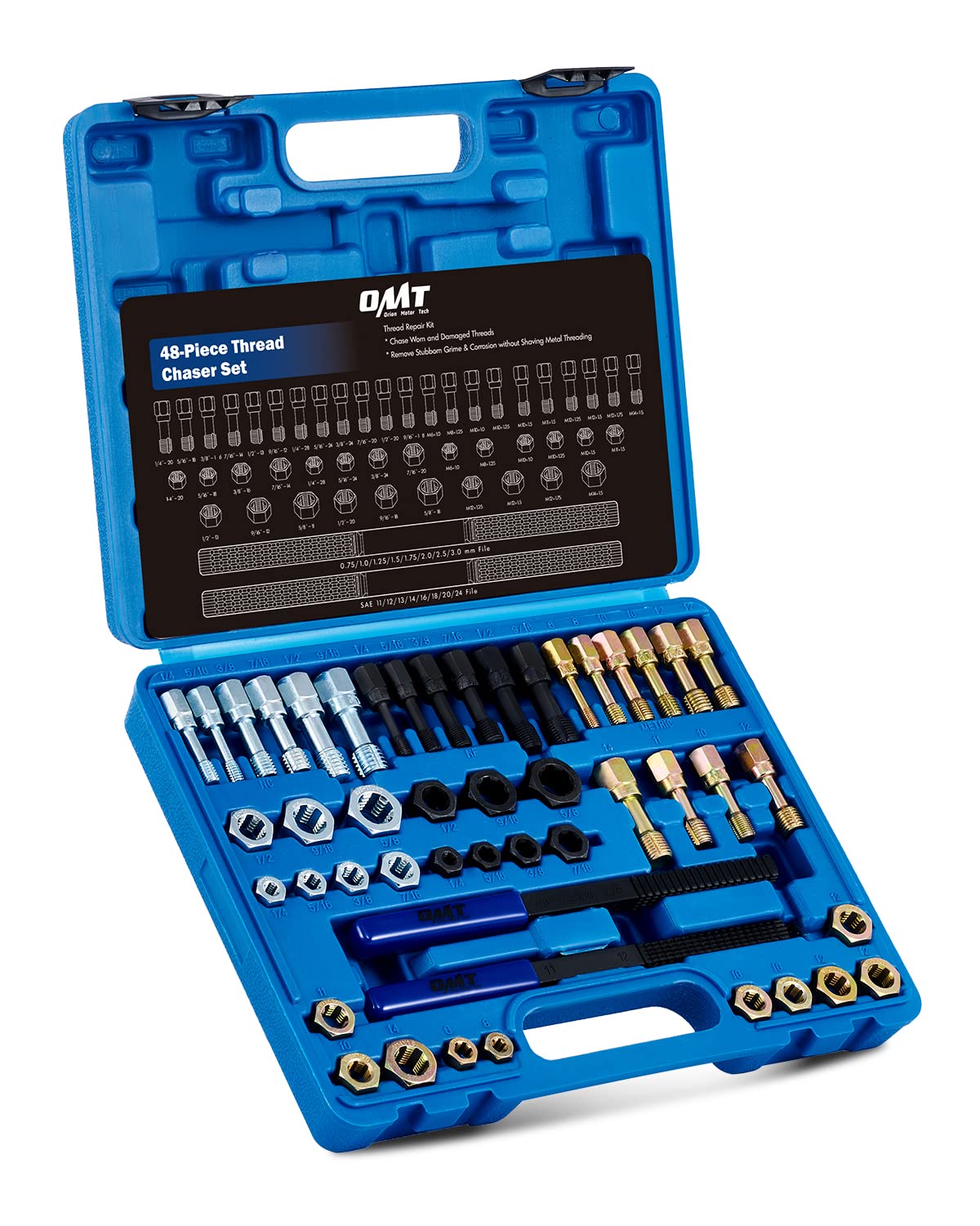 Orion Motor Tech open case displaying organized 49-piece set for quick selection