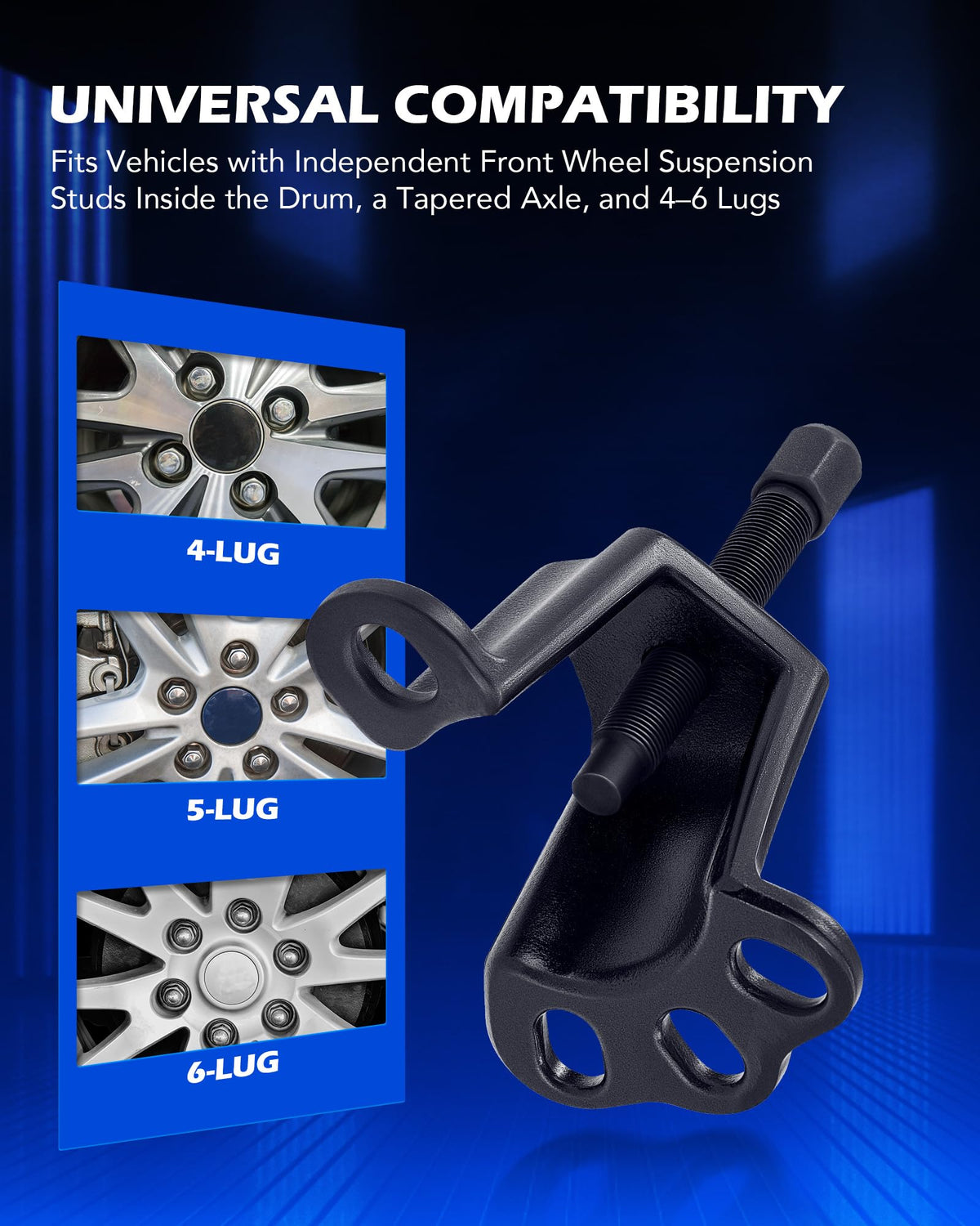 Orion Motor Tech puller installed on axle demonstrating safe hub removal benefit
