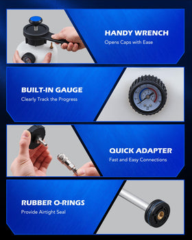 Orion Motor Tech in-use bleeding at caliper showing efficient single-operator service