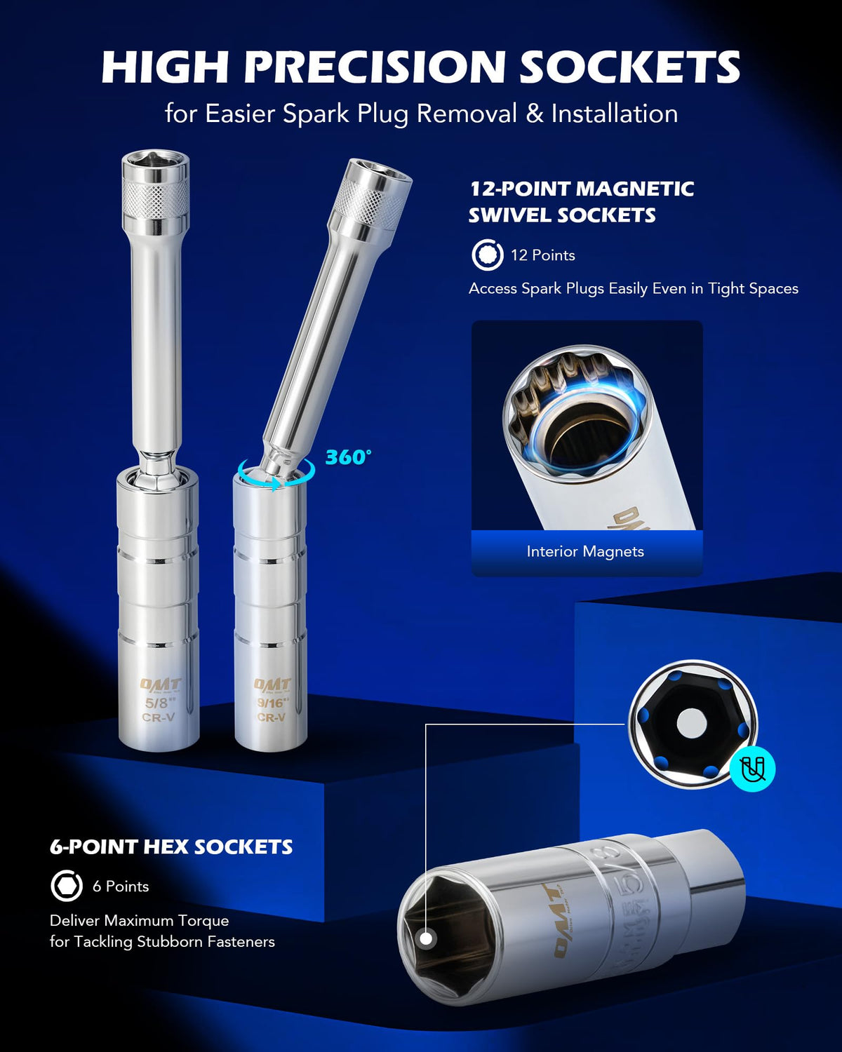 Orion Motor Tech set being used on a car engine for safer, easier spark plug access