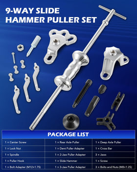 Orion Motor Tech slide hammer close-up showing solid construction for lasting use