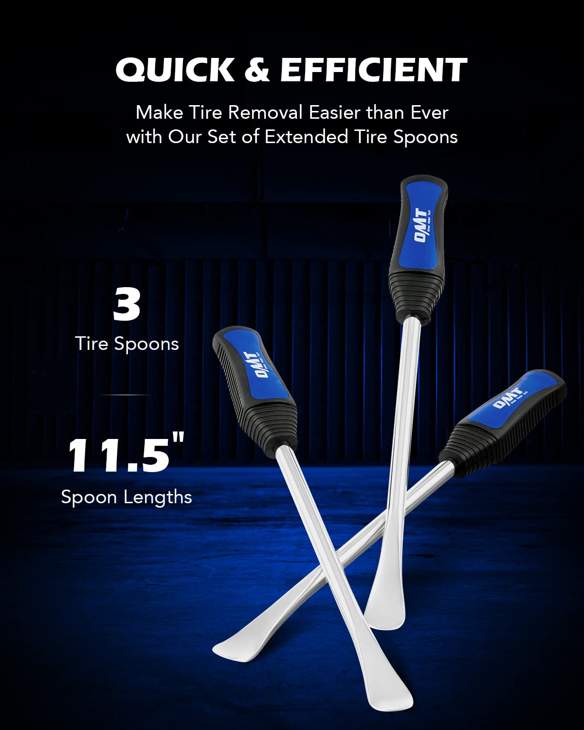 Orion Motor Tech spoons in use on a motorcycle wheel illustrating safer tire removal