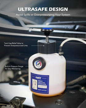 Orion Motor Tech tank with capacity marks reducing refill frequency
