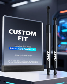 Orion Motor Tech shocks installed on F-150 tailgate showing even support and safe operation