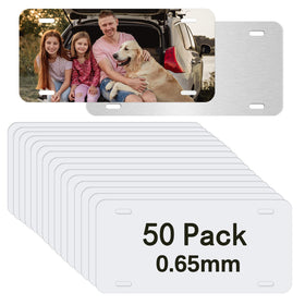 ORJ front view white aluminum plate showing printable surface and benefit of vibrant transfers