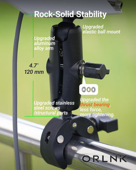 ORLN'K ball head demonstrating 360 degree tilt for precise aiming