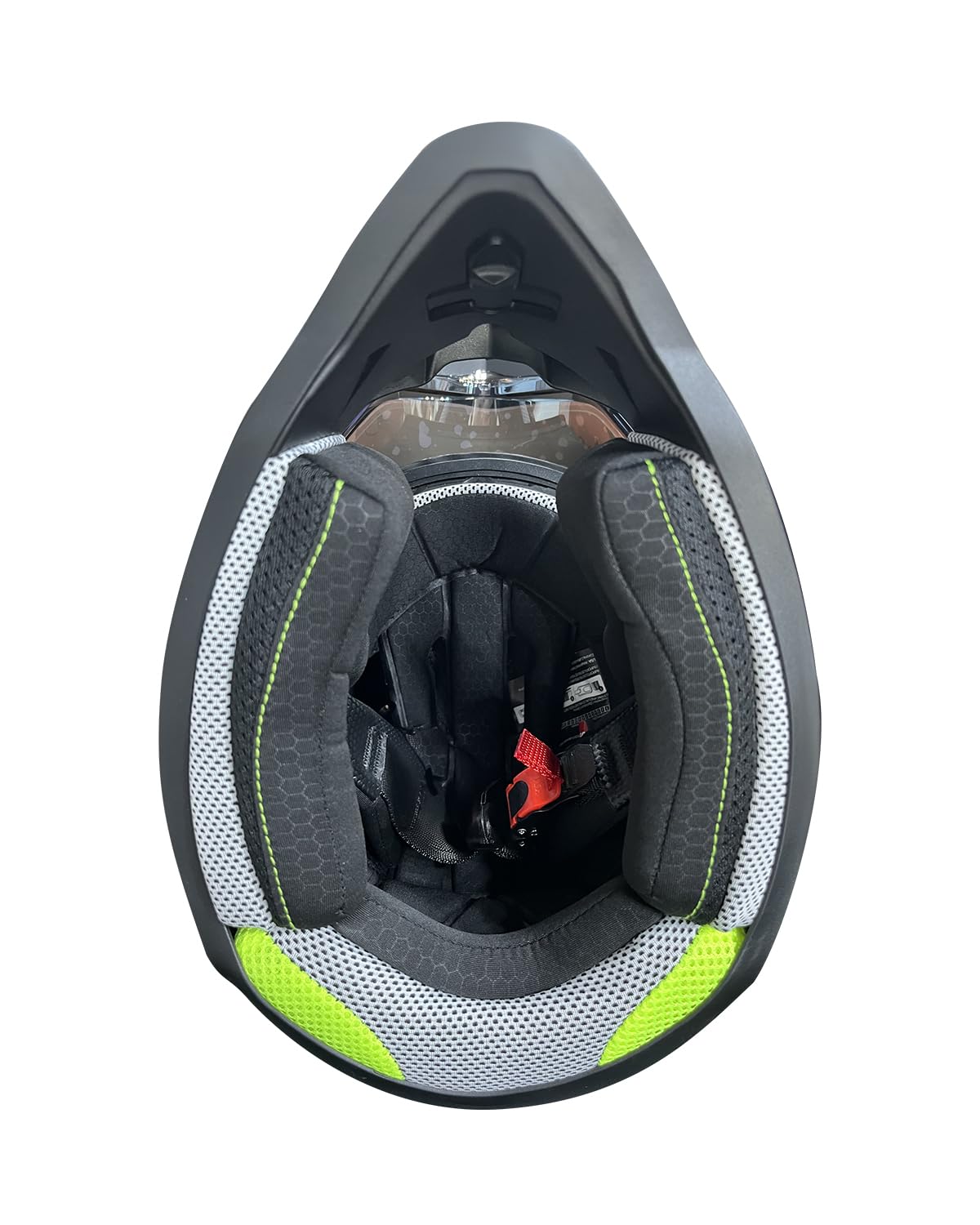 Orthrus worn by young rider on trail showing stability and debris protection benefit