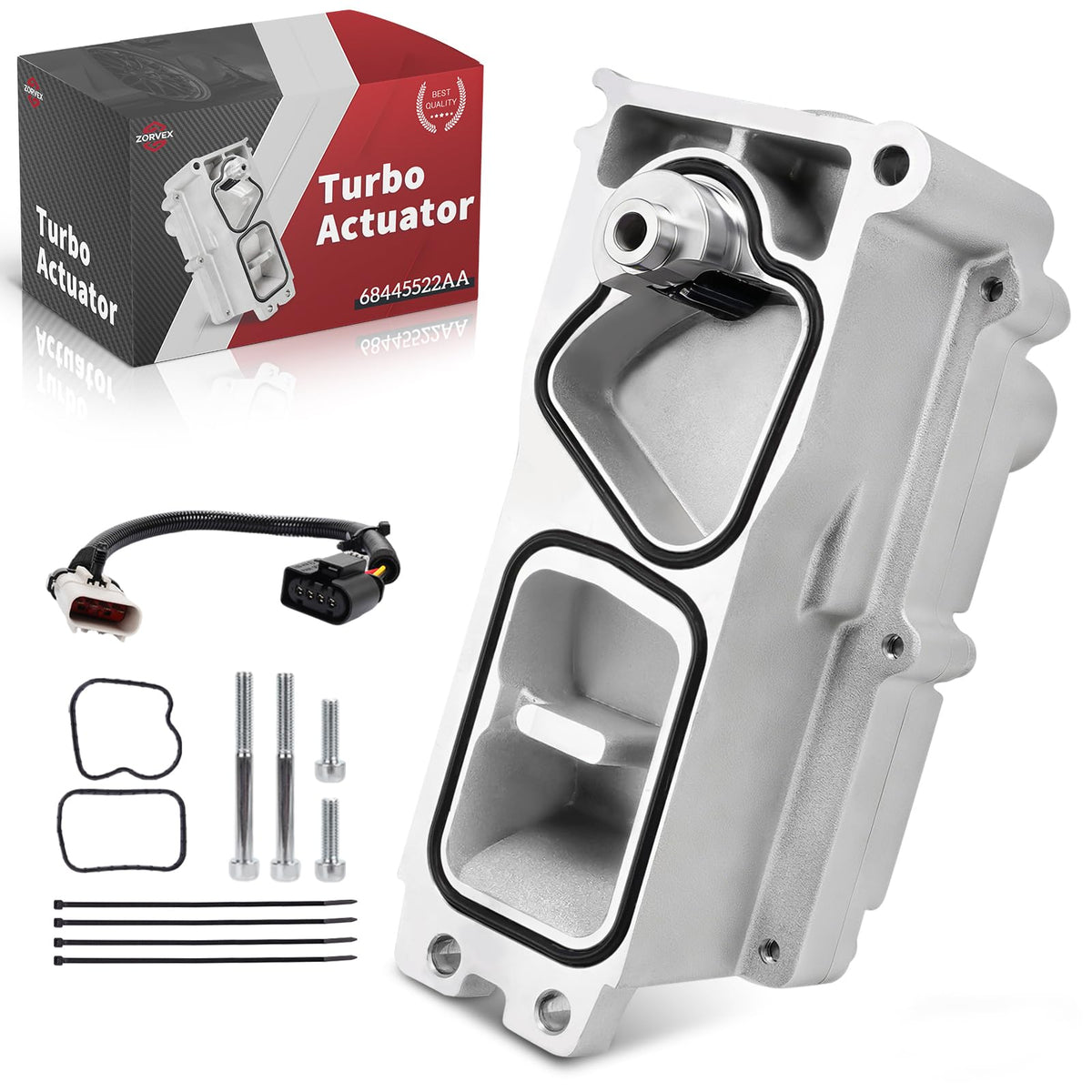 Orvex actuator front view showing mounting points and quick fit benefit