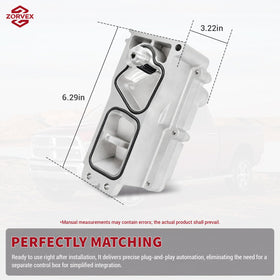 Orvex actuator retail packaging with warranty card for purchase reassurance benefit