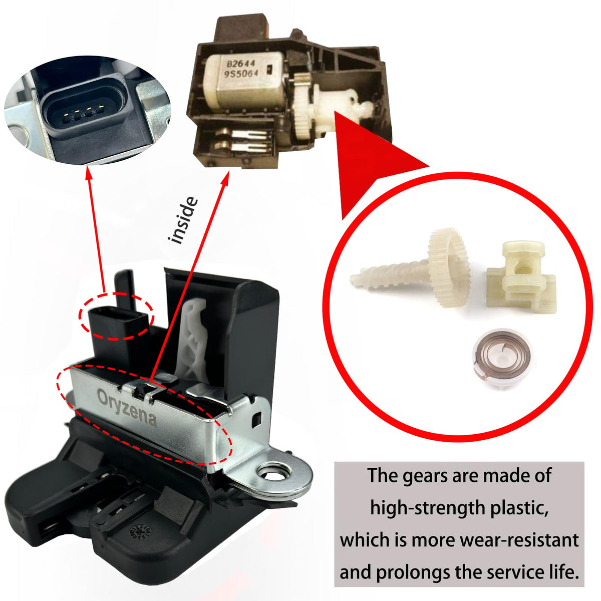 Oryzena actuator gear and plunger detail highlighting durable construction