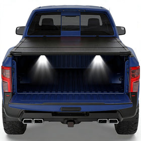OSIAS tri-fold cover folded open for full bed access and quick loading benefit
