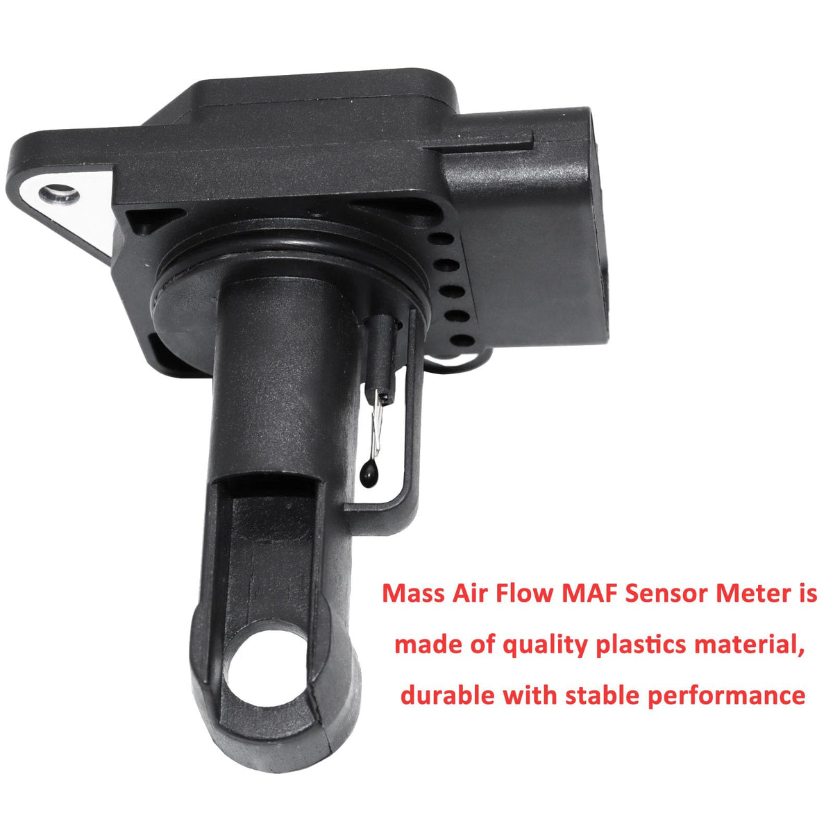 OSKYUO MAF sensor installed in engine bay demonstrating direct-fit convenience