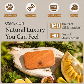 osmerion wood block close-up showing grain and infused oils for natural diffusion
