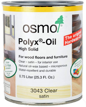 Osmo Polyx-Oil front can showing brand and clear satin label for easy identification