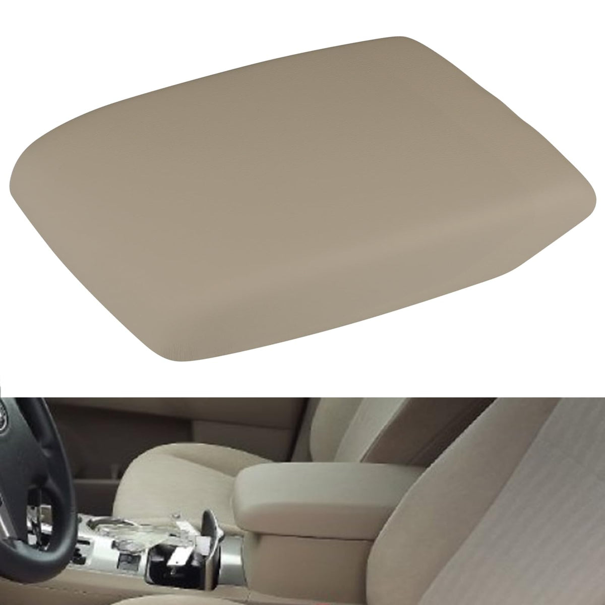 Osompar beige center console front view showing neat fit and refreshed look