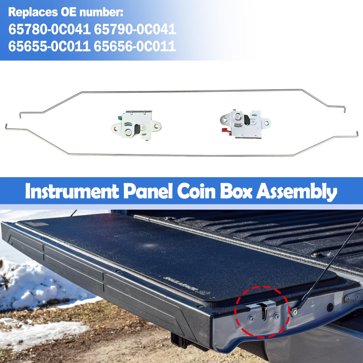 Osompar installed tailgate latch in Toyota Tundra demonstrating proper fit benefit