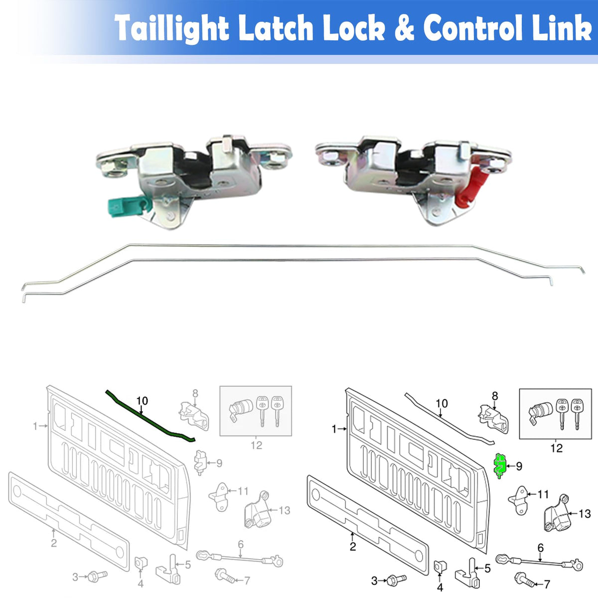 Osompar latches and rods on workbench illustrating easy-install benefit
