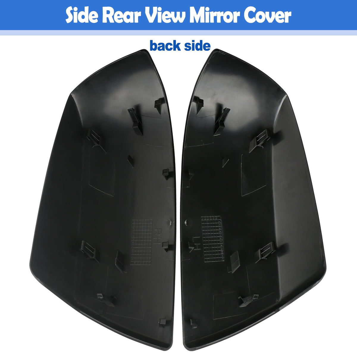 Osompar mirror covers next to a ruler for scale conveying correct fitment