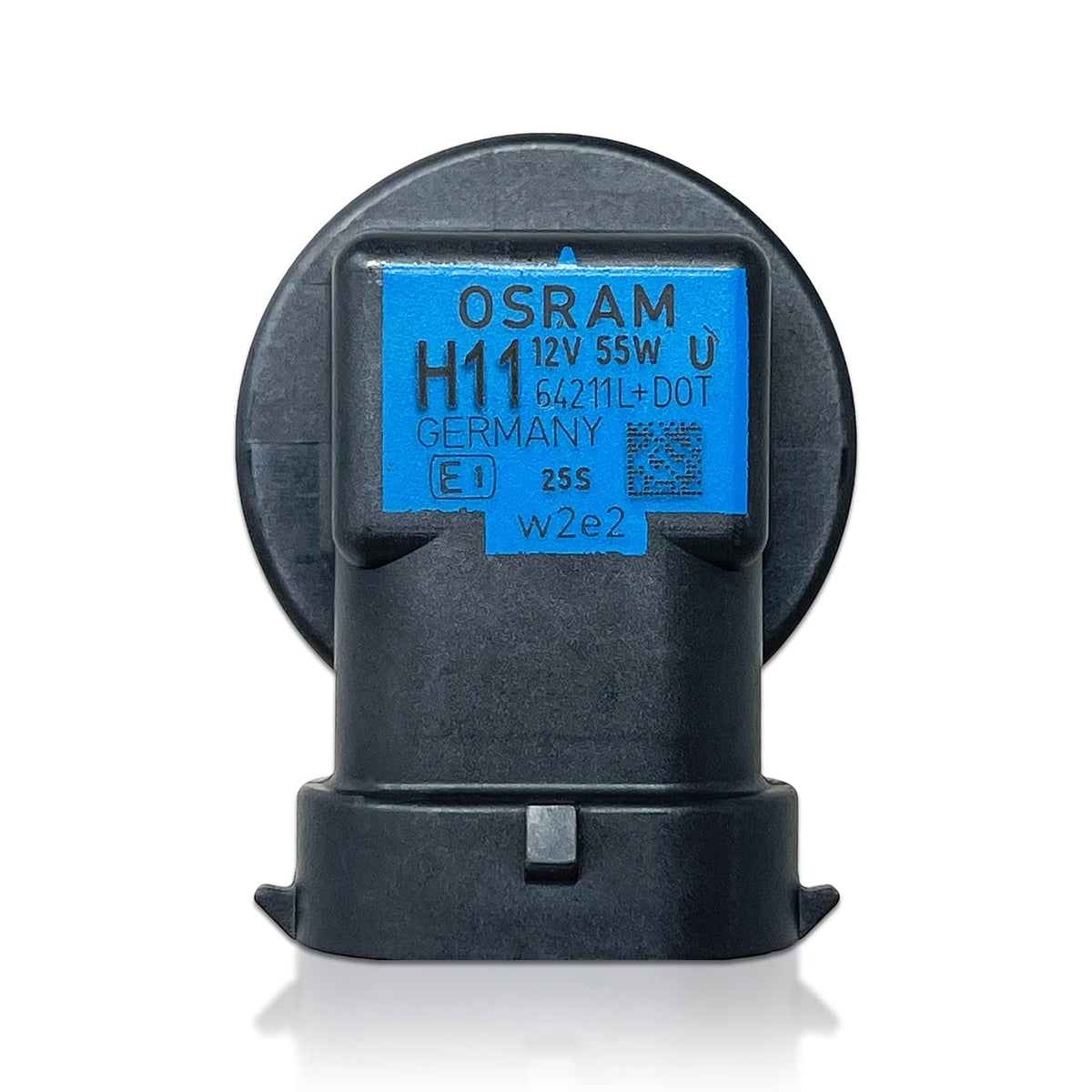 OSRAM H11 label stating Made in Germany conveying manufacturing quality and trust
