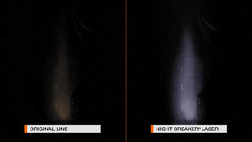 OSRAM lamp beside ruler illustrating H7 size and easy replacement benefit