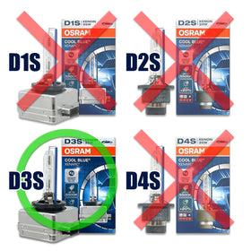 OSRAM Xenarc D3S base PK32d-5 detail demonstrating correct fit