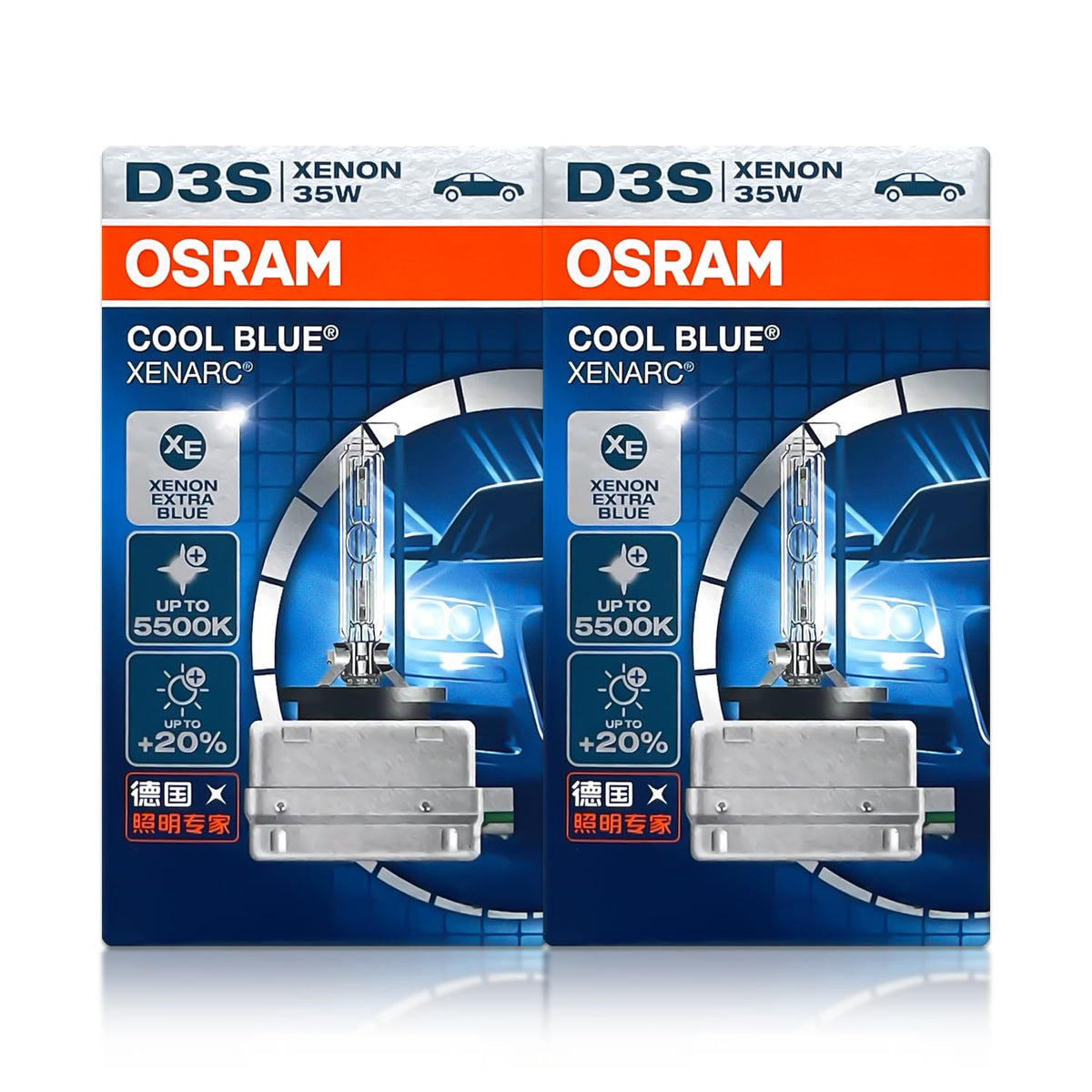 OSRAM Xenarc front packaging showing product identity and OEM quality