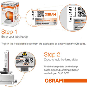 OSRAM Xenarc installed in car headlamp demonstrating bright neutral white beam