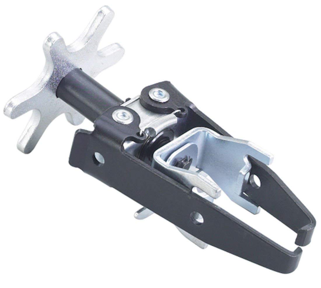OTC 4573 front view showing jaws and adapters, helps speed valve spring removal