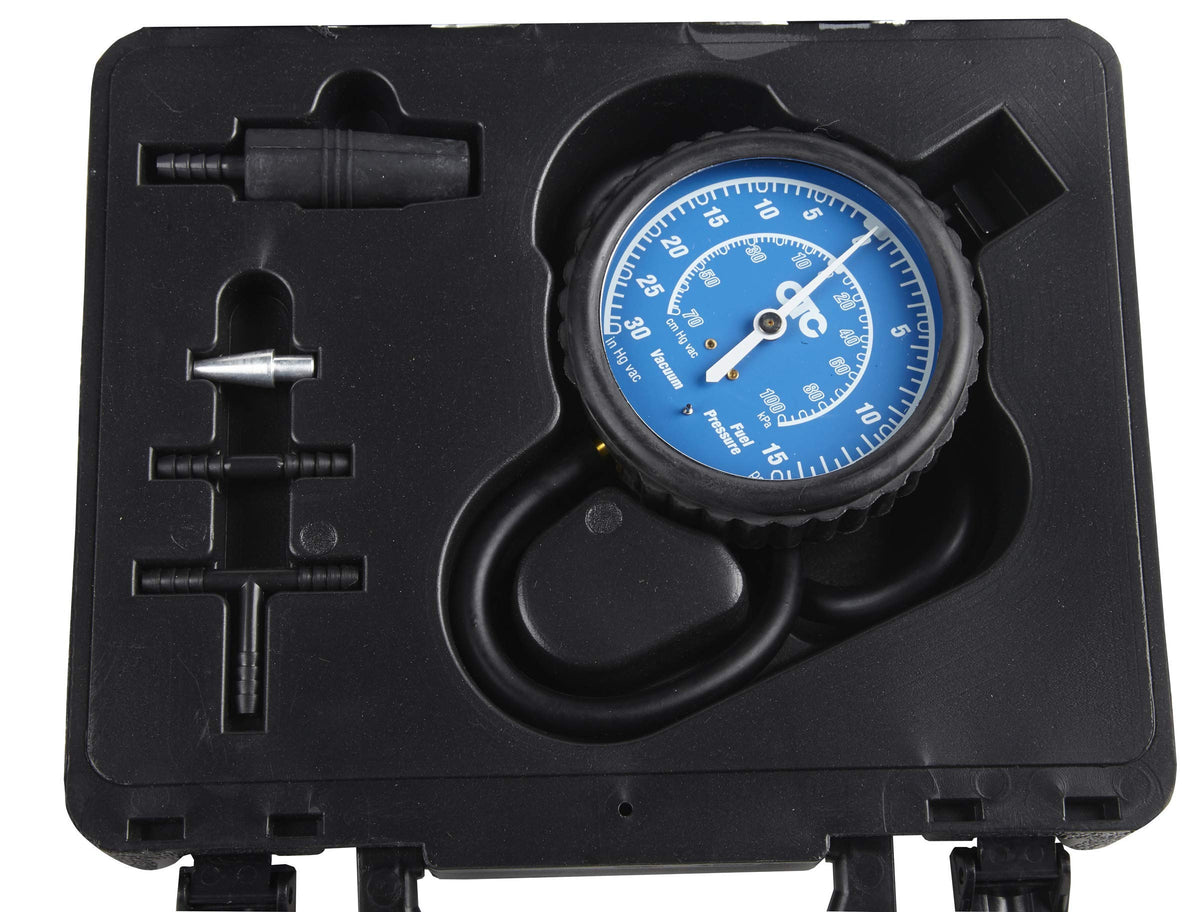 OTC 5613 close-up of 3-1/2 inch gauge face for clear diagnostic readings
